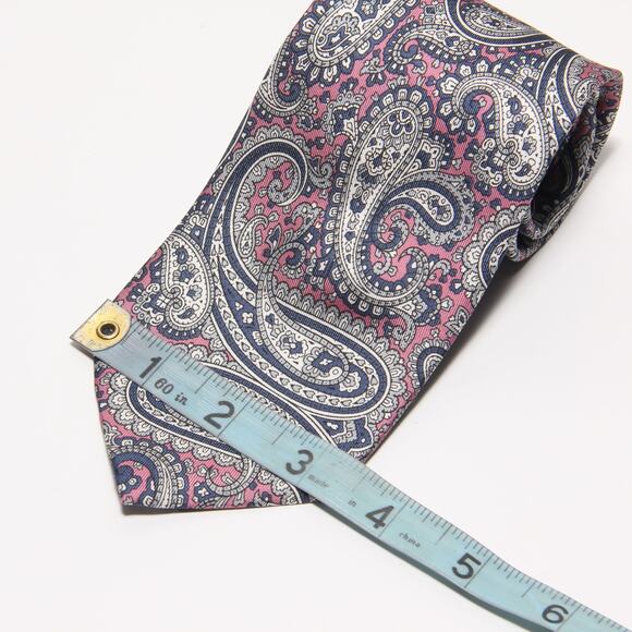 Vintage Giacomo Italia Paisley Print Silk Tie 3.25" x 57.25" - Picture 2 of 7
